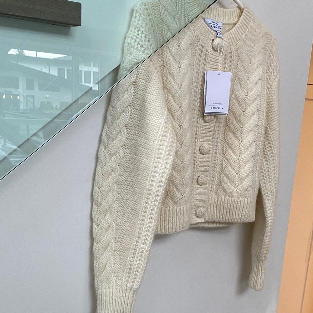 & Other Stories Cream Cable Knit Cardigan XS - Picture 8 of 8